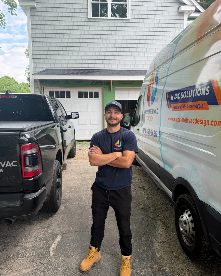 Fulvio Pereira, Field Technician at AirPrime HVAC Design, on a job site